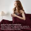imageBedsure Satin Sheets Queen Size Bed Set  Luxury Silky Bed Sheet Set Ultra Soft ampamp Wrinkle Free Good for Hair ampamp Skin Gifts for Women 15 Inches Deep Pocket 4Piece Queen Silver Grey19  Burgundy