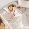 imageBedsure Satin Sheets Queen Size Bed Set  Luxury Silky Bed Sheet Set Ultra Soft ampamp Wrinkle Free Good for Hair ampamp Skin Gifts for Women 15 Inches Deep Pocket 4Piece Queen Silver Grey20  Beige