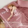 imageBedsure Satin Sheets Queen Size Bed Set  Luxury Silky Bed Sheet Set Ultra Soft ampamp Wrinkle Free Good for Hair ampamp Skin Gifts for Women 15 Inches Deep Pocket 4Piece Queen Silver Grey11  Coral