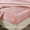 imageBedsure Satin Sheets Queen Size Bed Set  Luxury Silky Bed Sheet Set Ultra Soft ampamp Wrinkle Free Good for Hair ampamp Skin Gifts for Women 15 Inches Deep Pocket 4Piece Queen Silver Grey13  Blush Pink