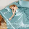 imageBedsure Satin Sheets Queen Size Bed Set  Luxury Silky Bed Sheet Set Ultra Soft ampamp Wrinkle Free Good for Hair ampamp Skin Gifts for Women 15 Inches Deep Pocket 4Piece Queen Silver Grey16  Baby Blue