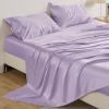imageBedsure Satin Sheets Queen Size Bed Set  Luxury Silky Bed Sheet Set Ultra Soft ampamp Wrinkle Free Good for Hair ampamp Skin Gifts for Women 15 Inches Deep Pocket 4Piece Queen Silver Grey15  Lavender
