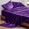 imageBedsure Satin Sheets Queen Size Bed Set  Luxury Silky Bed Sheet Set Ultra Soft ampamp Wrinkle Free Good for Hair ampamp Skin Gifts for Women 15 Inches Deep Pocket 4Piece Queen Silver Grey10  Purple