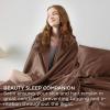 imageBedsure Satin Sheets Queen Size Bed Set  Luxury Silky Bed Sheet Set Ultra Soft ampamp Wrinkle Free Good for Hair ampamp Skin Gifts for Women 15 Inches Deep Pocket 4Piece Queen Silver Grey08  Coffee