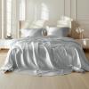 imageBedsure Satin Sheets Queen Size Bed Set  Luxury Silky Bed Sheet Set Ultra Soft ampamp Wrinkle Free Good for Hair ampamp Skin Gifts for Women 15 Inches Deep Pocket 4Piece Queen Silver Grey01  Silver Grey