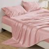 imageBedsure Satin Sheets Queen Size Bed Set  Luxury Silky Bed Sheet Set Ultra Soft ampamp Wrinkle Free Good for Hair ampamp Skin Gifts for Women 15 Inches Deep Pocket 4Piece Queen Silver Grey13  Blush Pink