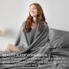 imageBedsure Satin Sheets Queen Size Bed Set  Luxury Silky Bed Sheet Set Ultra Soft ampamp Wrinkle Free Good for Hair ampamp Skin Gifts for Women 15 Inches Deep Pocket 4Piece Queen Silver Grey22  Dark Grey