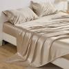 imageBedsure Satin Sheets Queen Size Bed Set  Luxury Silky Bed Sheet Set Ultra Soft ampamp Wrinkle Free Good for Hair ampamp Skin Gifts for Women 15 Inches Deep Pocket 4Piece Queen Silver Grey18  Khaki