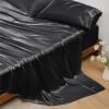 imageBedsure Satin Sheets Queen Size Bed Set  Luxury Silky Bed Sheet Set Ultra Soft ampamp Wrinkle Free Good for Hair ampamp Skin Gifts for Women 15 Inches Deep Pocket 4Piece Queen Silver Grey02  Black