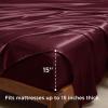 imageBedsure Satin Sheets Queen Size Bed Set  Luxury Silky Bed Sheet Set Ultra Soft ampamp Wrinkle Free Good for Hair ampamp Skin Gifts for Women 15 Inches Deep Pocket 4Piece Queen Silver Grey19  Burgundy