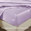 imageBedsure Satin Sheets Queen Size Bed Set  Luxury Silky Bed Sheet Set Ultra Soft ampamp Wrinkle Free Good for Hair ampamp Skin Gifts for Women 15 Inches Deep Pocket 4Piece Queen Silver Grey15  Lavender