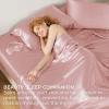 imageBedsure Satin Sheets Queen Size Bed Set  Luxury Silky Bed Sheet Set Ultra Soft ampamp Wrinkle Free Good for Hair ampamp Skin Gifts for Women 15 Inches Deep Pocket 4Piece Queen Silver Grey13  Blush Pink