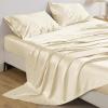 imageBedsure Satin Sheets Queen Size Bed Set  Luxury Silky Bed Sheet Set Ultra Soft ampamp Wrinkle Free Good for Hair ampamp Skin Gifts for Women 15 Inches Deep Pocket 4Piece Queen Silver Grey17  Cream
