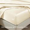 imageBedsure Satin Sheets Queen Size Bed Set  Luxury Silky Bed Sheet Set Ultra Soft ampamp Wrinkle Free Good for Hair ampamp Skin Gifts for Women 15 Inches Deep Pocket 4Piece Queen Silver Grey17  Cream
