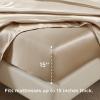 imageBedsure Satin Sheets Queen Size Bed Set  Luxury Silky Bed Sheet Set Ultra Soft ampamp Wrinkle Free Good for Hair ampamp Skin Gifts for Women 15 Inches Deep Pocket 4Piece Queen Silver Grey18  Khaki
