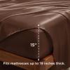 imageBedsure Satin Sheets Queen Size Bed Set  Luxury Silky Bed Sheet Set Ultra Soft ampamp Wrinkle Free Good for Hair ampamp Skin Gifts for Women 15 Inches Deep Pocket 4Piece Queen Silver Grey08  Coffee