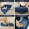 imageBedsure Self Warming Blanket for Small Dogs ampamp Cats  Waterproof Washable Sherpa Fleece Puppy Blanket Soft Plush Reversible Throw 25quotX35quot GreyBlue