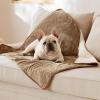 imageBedsure Self Warming Blanket for Small Dogs ampamp Cats  Waterproof Washable Sherpa Fleece Puppy Blanket Soft Plush Reversible Throw 25quotX35quot GreyCamel