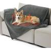 imageBedsure Self Warming Blanket for Small Dogs ampamp Cats  Waterproof Washable Sherpa Fleece Puppy Blanket Soft Plush Reversible Throw 25quotX35quot GreyAnthracite Greyself Warming