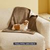 imageBedsure Self Warming Blanket for Small Dogs ampamp Cats  Waterproof Washable Sherpa Fleece Puppy Blanket Soft Plush Reversible Throw 25quotX35quot GreyCamel