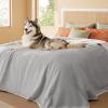 imageBedsure Self Warming Blanket for Small Dogs ampamp Cats  Waterproof Washable Sherpa Fleece Puppy Blanket Soft Plush Reversible Throw 25quotX35quot GreyLight Grey