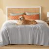 imageBedsure Self Warming Blanket for Small Dogs ampamp Cats  Waterproof Washable Sherpa Fleece Puppy Blanket Soft Plush Reversible Throw 25quotX35quot GreyLight Grey