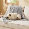 imageBedsure Self Warming Blanket for Small Dogs ampamp Cats  Waterproof Washable Sherpa Fleece Puppy Blanket Soft Plush Reversible Throw 25quotX35quot GreyLight Grey
