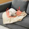 imageBedsure Self Warming Blanket for Small Dogs ampamp Cats  Waterproof Washable Sherpa Fleece Puppy Blanket Soft Plush Reversible Throw 25quotX35quot GreyAntique Whiteself Warming