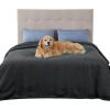 imageBedsure Self Warming Blanket for Small Dogs ampamp Cats  Waterproof Washable Sherpa Fleece Puppy Blanket Soft Plush Reversible Throw 25quotX35quot GreyGrey Black