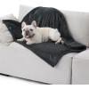 imageBedsure Self Warming Blanket for Small Dogs ampamp Cats  Waterproof Washable Sherpa Fleece Puppy Blanket Soft Plush Reversible Throw 25quotX35quot GreyGrey Black