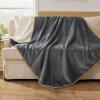 imageBedsure Self Warming Blanket for Small Dogs ampamp Cats  Waterproof Washable Sherpa Fleece Puppy Blanket Soft Plush Reversible Throw 25quotX35quot GreyGrey