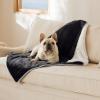 imageBedsure Self Warming Blanket for Small Dogs ampamp Cats  Waterproof Washable Sherpa Fleece Puppy Blanket Soft Plush Reversible Throw 25quotX35quot GreyBlack