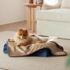 imageBedsure Self Warming Blanket for Small Dogs ampamp Cats  Waterproof Washable Sherpa Fleece Puppy Blanket Soft Plush Reversible Throw 25quotX35quot GreyCamel