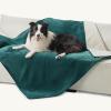 imageBedsure Self Warming Blanket for Small Dogs ampamp Cats  Waterproof Washable Sherpa Fleece Puppy Blanket Soft Plush Reversible Throw 25quotX35quot GreyGreen