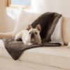 imageBedsure Self Warming Blanket for Small Dogs ampamp Cats  Waterproof Washable Sherpa Fleece Puppy Blanket Soft Plush Reversible Throw 25quotX35quot GreyCoffee Brown