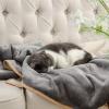 imageBedsure Self Warming Blanket for Small Dogs ampamp Cats  Waterproof Washable Sherpa Fleece Puppy Blanket Soft Plush Reversible Throw 25quotX35quot GreyGrey