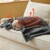 imageBedsure Self Warming Blanket for Small Dogs ampamp Cats  Waterproof Washable Sherpa Fleece Puppy Blanket Soft Plush Reversible Throw 25quotX35quot GreyAnthracite Greyself Warming
