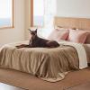 imageBedsure Self Warming Blanket for Small Dogs ampamp Cats  Waterproof Washable Sherpa Fleece Puppy Blanket Soft Plush Reversible Throw 25quotX35quot GreyCamel