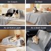 imageBedsure Self Warming Blanket for Small Dogs ampamp Cats  Waterproof Washable Sherpa Fleece Puppy Blanket Soft Plush Reversible Throw 25quotX35quot GreyLight Grey