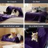 imageBedsure Self Warming Blanket for Small Dogs ampamp Cats  Waterproof Washable Sherpa Fleece Puppy Blanket Soft Plush Reversible Throw 25quotX35quot GreyEggplant