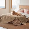 imageBedsure Self Warming Blanket for Small Dogs ampamp Cats  Waterproof Washable Sherpa Fleece Puppy Blanket Soft Plush Reversible Throw 25quotX35quot GreyCamel