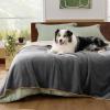 imageBedsure Self Warming Blanket for Small Dogs ampamp Cats  Waterproof Washable Sherpa Fleece Puppy Blanket Soft Plush Reversible Throw 25quotX35quot GreyGrey