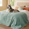 imageBedsure Self Warming Blanket for Small Dogs ampamp Cats  Waterproof Washable Sherpa Fleece Puppy Blanket Soft Plush Reversible Throw 25quotX35quot GreyLight Green
