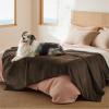 imageBedsure Self Warming Blanket for Small Dogs ampamp Cats  Waterproof Washable Sherpa Fleece Puppy Blanket Soft Plush Reversible Throw 25quotX35quot GreyCoffee Brown