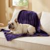 imageBedsure Self Warming Blanket for Small Dogs ampamp Cats  Waterproof Washable Sherpa Fleece Puppy Blanket Soft Plush Reversible Throw 25quotX35quot GreyEggplant
