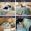 imageBedsure Self Warming Blanket for Small Dogs ampamp Cats  Waterproof Washable Sherpa Fleece Puppy Blanket Soft Plush Reversible Throw 25quotX35quot GreyLight Green