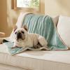 imageBedsure Self Warming Blanket for Small Dogs ampamp Cats  Waterproof Washable Sherpa Fleece Puppy Blanket Soft Plush Reversible Throw 25quotX35quot GreyLight Green