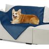 imageBedsure Self Warming Blanket for Small Dogs ampamp Cats  Waterproof Washable Sherpa Fleece Puppy Blanket Soft Plush Reversible Throw 25quotX35quot GreyBlue