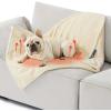 imageBedsure Self Warming Blanket for Small Dogs ampamp Cats  Waterproof Washable Sherpa Fleece Puppy Blanket Soft Plush Reversible Throw 25quotX35quot GreyAntique Whiteself Warming