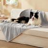 imageBedsure Self Warming Blanket for Small Dogs ampamp Cats  Waterproof Washable Sherpa Fleece Puppy Blanket Soft Plush Reversible Throw 25quotX35quot GreyLight Grey